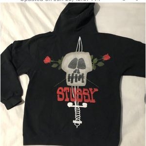 Stussy Skull Roses Knife Zip Up Hoodie Jacket